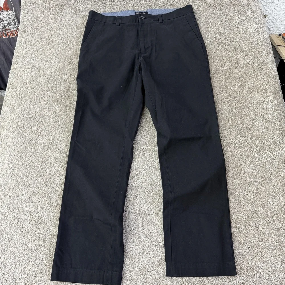 Banana Republic Aiden Chino Pants Mens 35x32 Black Regular Fit Straight Leg